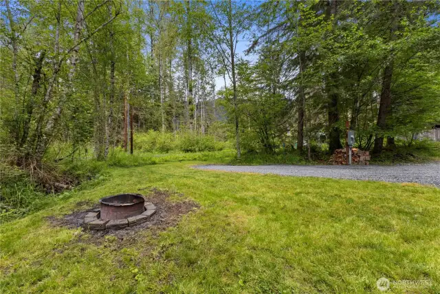 Lawn and firepit