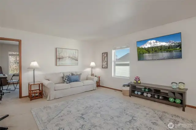 The bonus area offers access to all three bedrooms and the hallway bathroom, with plenty of natural light filling the space—perfect for a variety of uses!