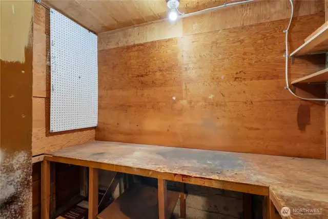 Unfinished space in basement