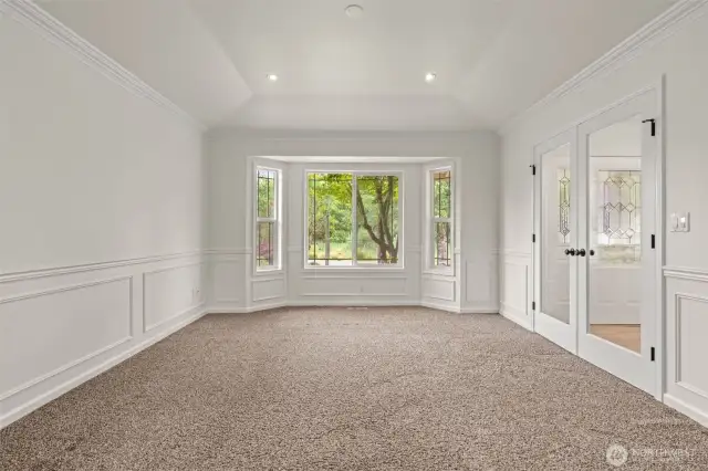 Sunlit front Room (Off entry) with French Doors