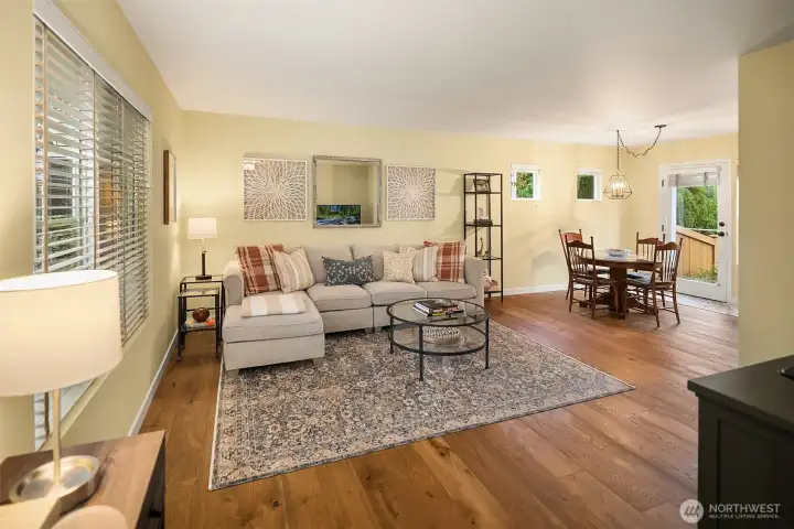 Solid hardwood floors throughout the main floor