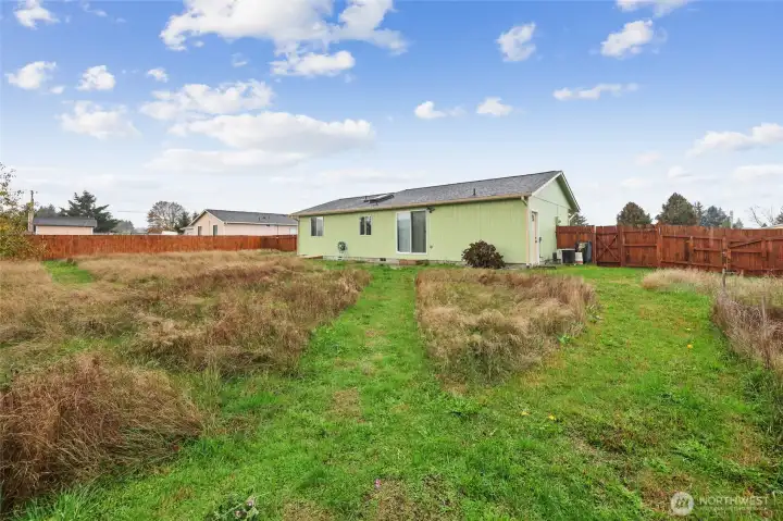 Fenced backyard