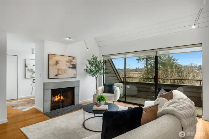 Another angle showing the office area off the living room.