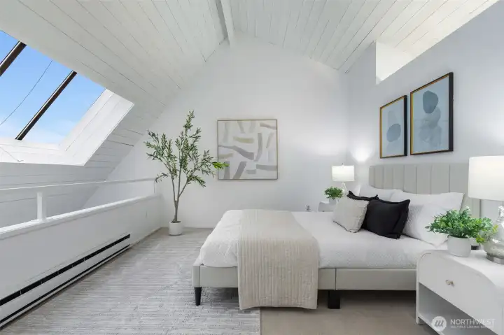 There is a cool view from these windows, too. At night, the view really pops with all the city lights.