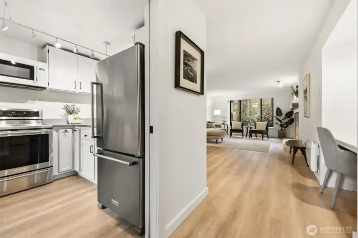 Looking to kitchen and living room