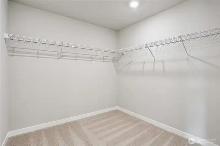 Large walk in primary closet