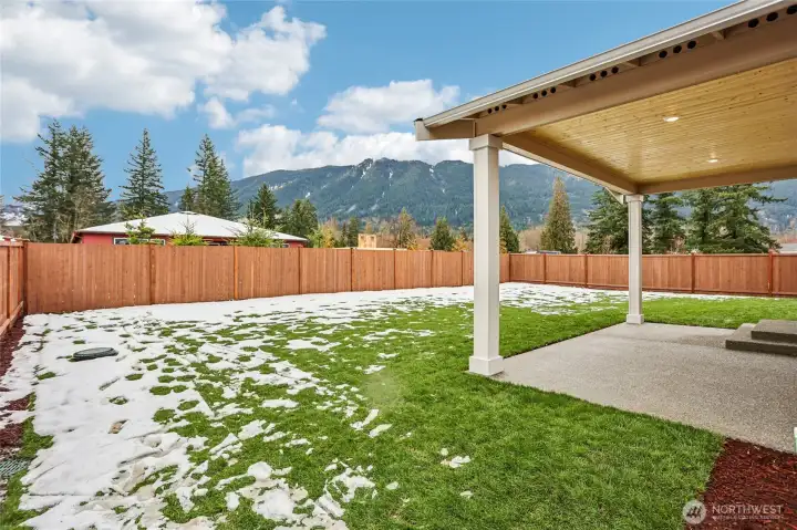 Large covered patios and fully landscaped yards.  Photos are for representation purposes only.