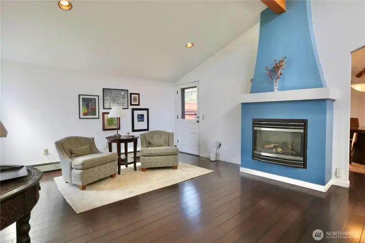 Gas fireplace in family room