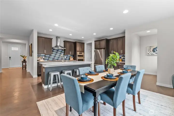The expansive great room anchors the main floor.