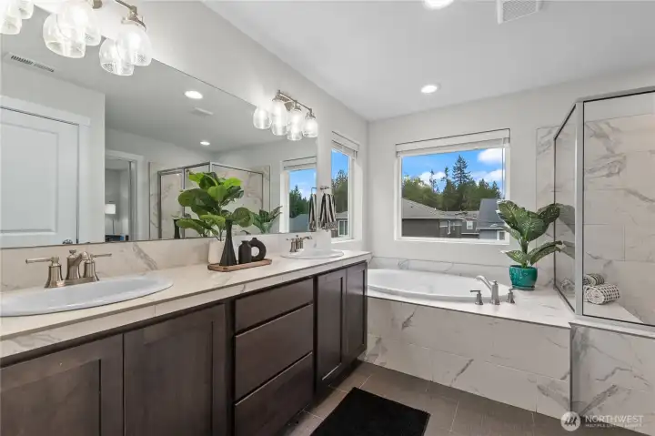 Double vanity.