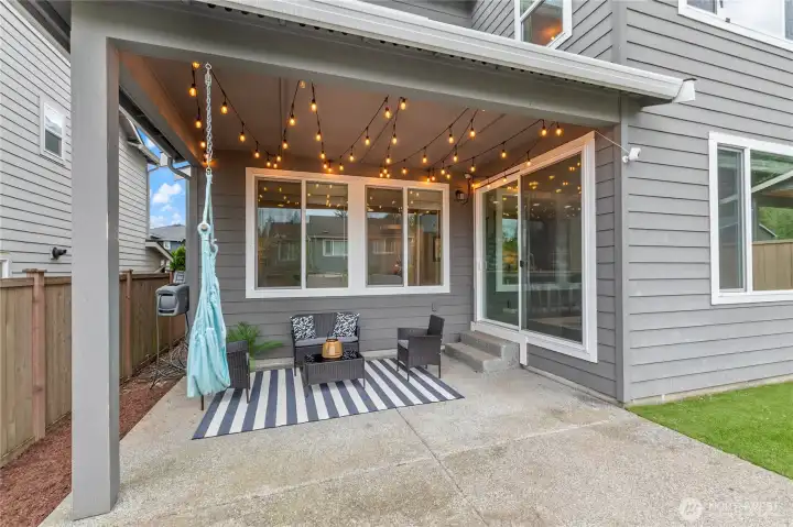 Never grill with an umbrella again! This covered patio expands your living space, regardless of the weather.