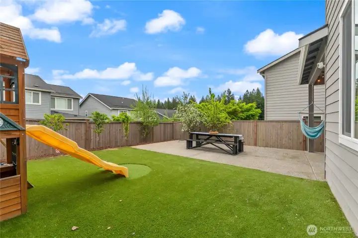 Fully fenced yard, perfect for pets, kids, or entertainng.