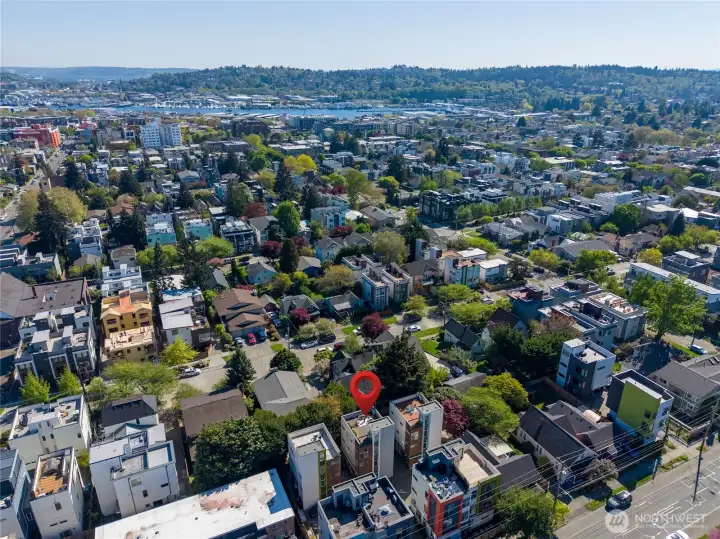 Looking southwest. Downtown Ballard is right there!!
