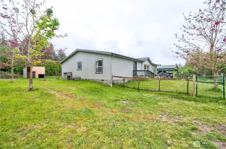 fenced yard