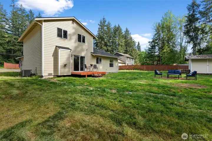 Home is situated on over an acre lot.