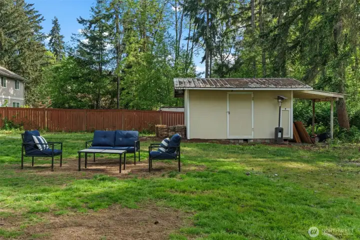 Shed for all your yard tools.