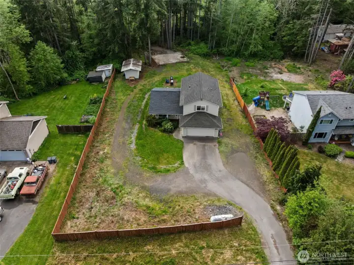 Overhead view of lot.