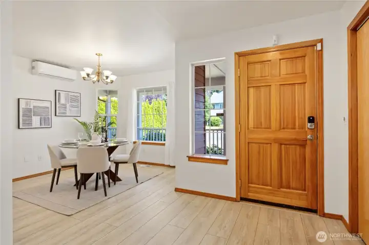 A bright, welcoming entry sets the tone for the home's spacious layout and thoughtful improvements.
