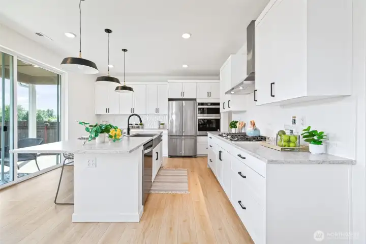 Plenty of countertop and cabinet space