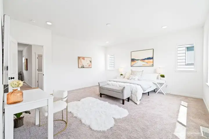 Primary large enough to accommodate King size bed