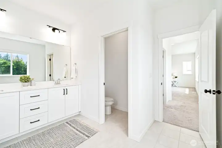 Full height double vanity