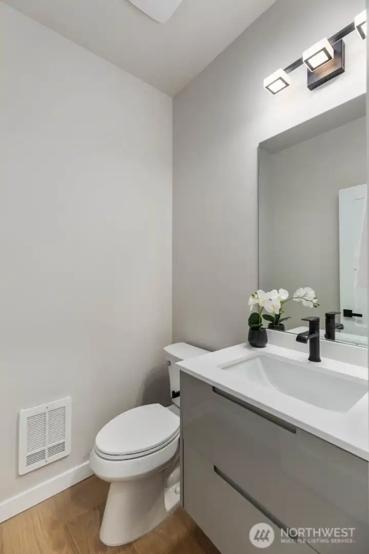 Powder room on the second level.
