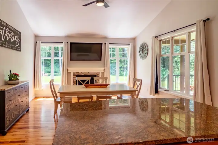 Gas fireplace in family room