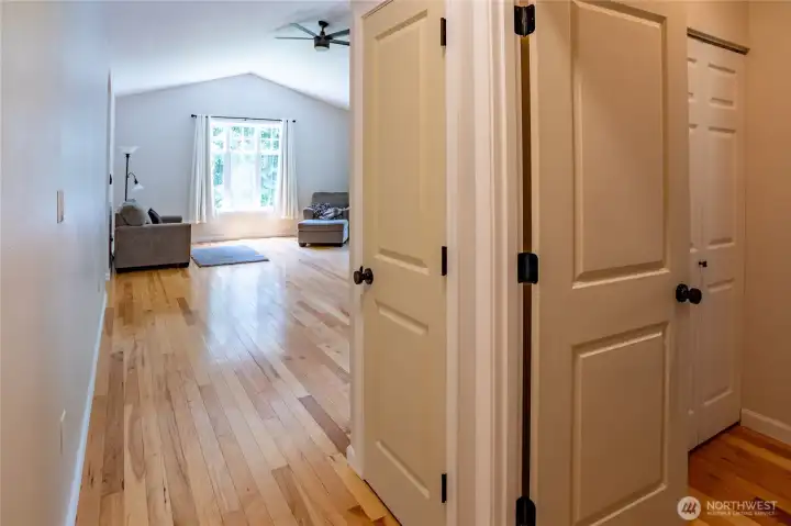 Hallway looking back at living and entry way.