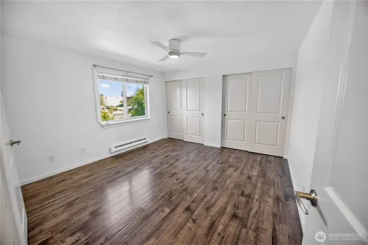 Primary bedroom with attached bathroom