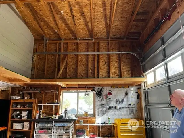 Garage storage over head shelving