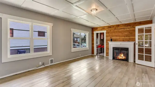 Living room gas fireplace