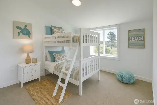 Upper bedroom #2. Virtually staged.