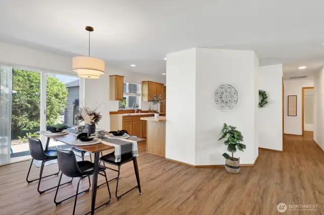 Note the stylish lighting that just enhance the space!
