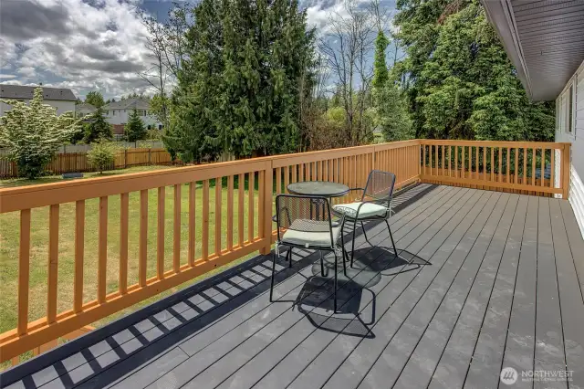 Large southern-facing deck.