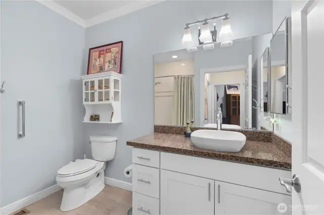 Secondary Bath features Granite Counters.