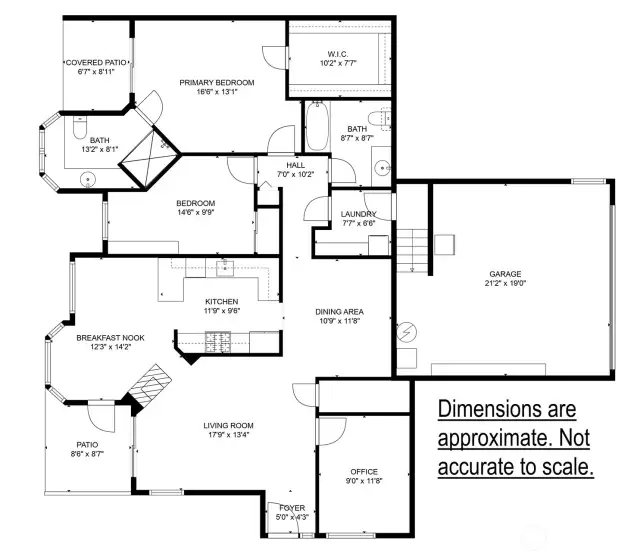 Tax records say 1534 Sq Ft and the floor plan may not be accurate as it was done through Photographers software.