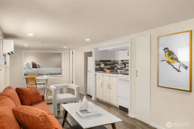 Spacious living and dining area.