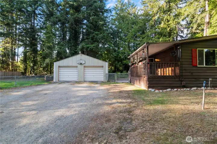 Spacious detached garage.
