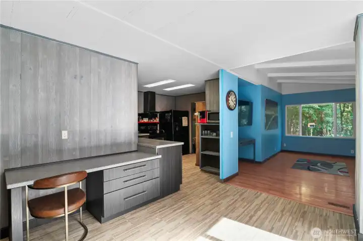 Built in desk area off the dining room.