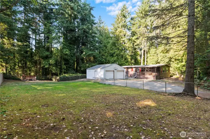 HUGE fully fenced yard.