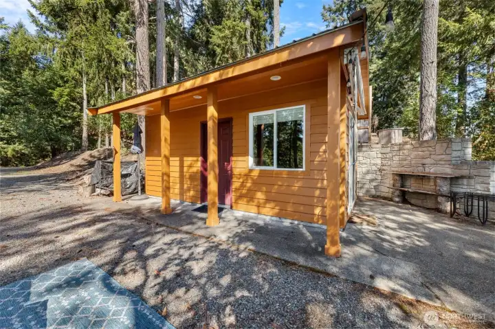 Covered Porch on Outbuilding