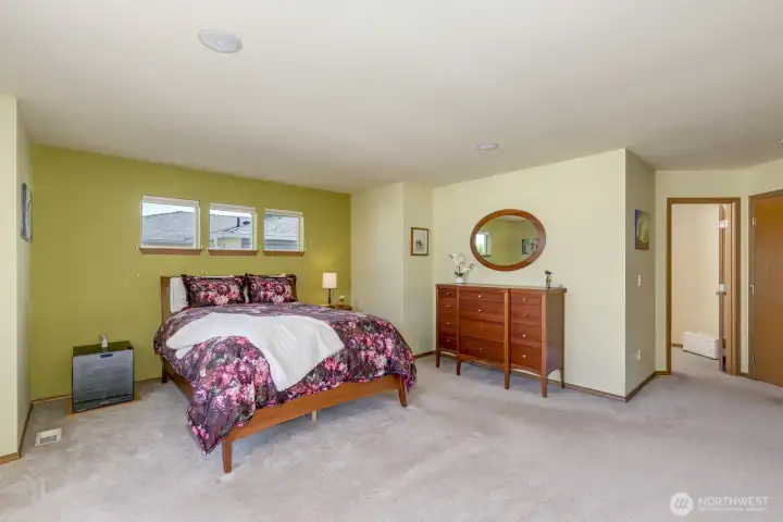 French doors lead to an oversized Primary Ensuite