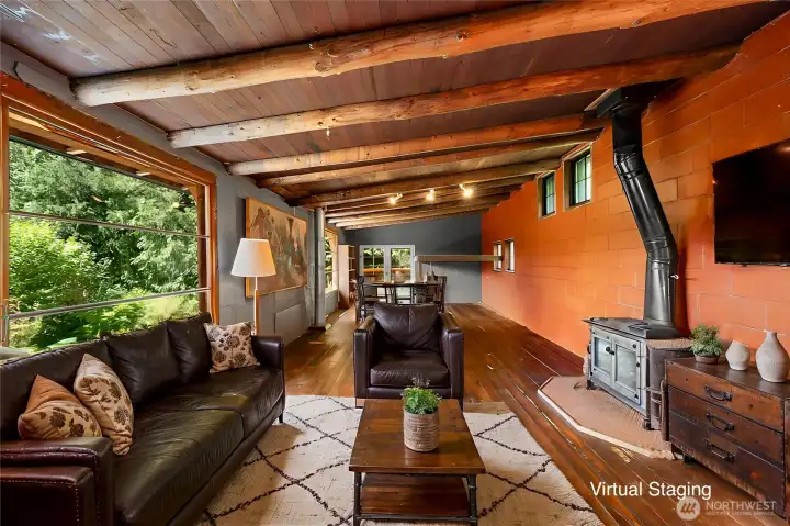 High timber ceilings for a true mountain home feel.
