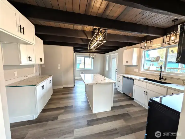 New finishes in the open beam spacious kitchen...