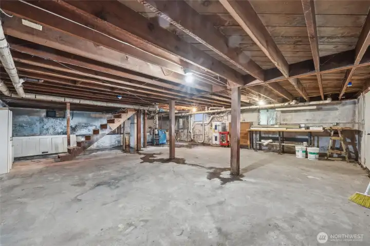 Unfinished basement.