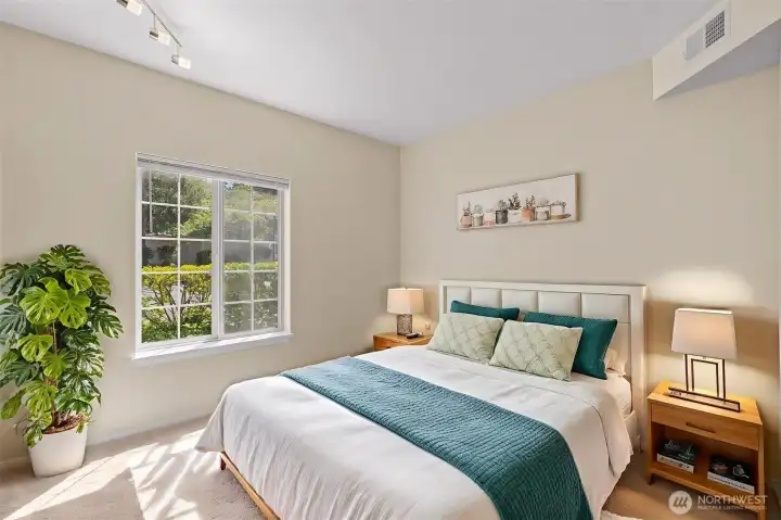 Virtually staged second Bedroom.