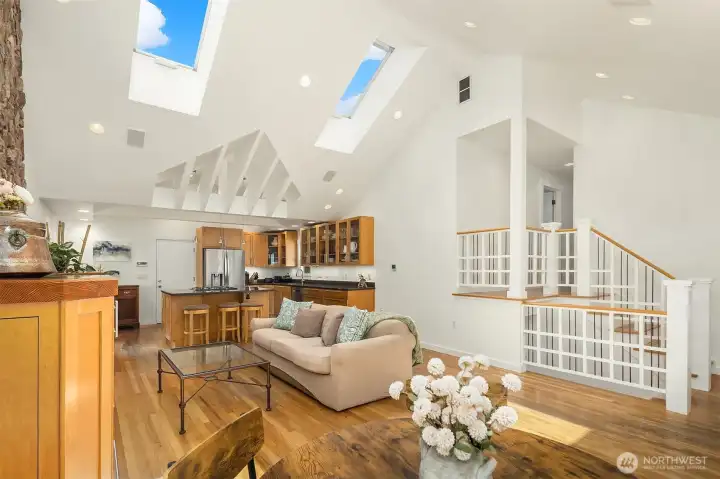 Skylights maximize the natural light.
