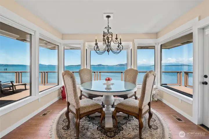 Breakfast nook with a view.