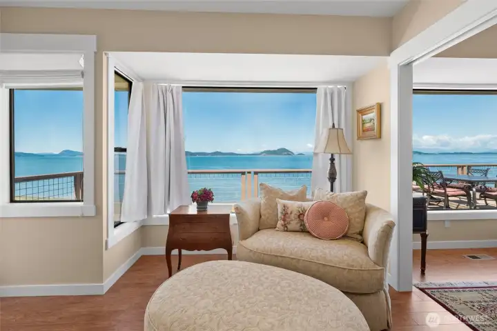 Primary suite has expansive views.