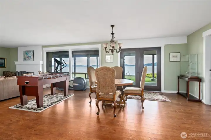 Downstairs open living room.